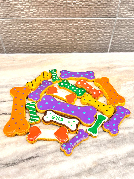 Peanut Butter & Banana ~ Gluten-Free Doggy Cookies ~ Decorated